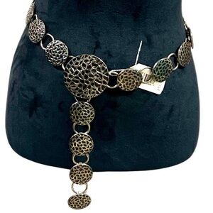 NOS Vintage Foley’s Silver Tone Medallion Chain Belt Long NWT